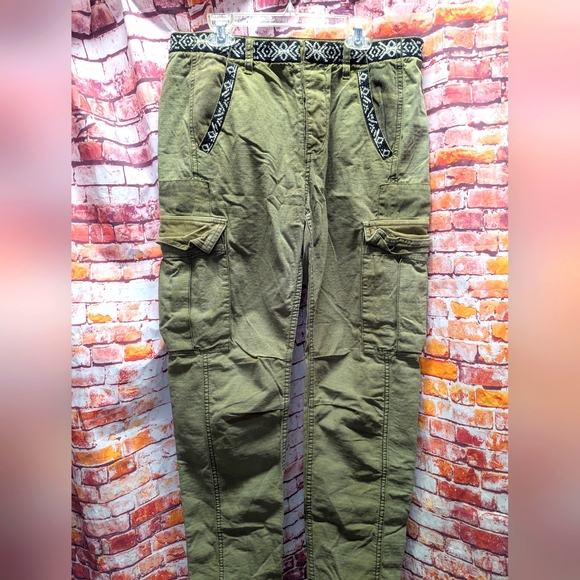 Free people olive green cargo pants size 4 - Picture 2 of 4